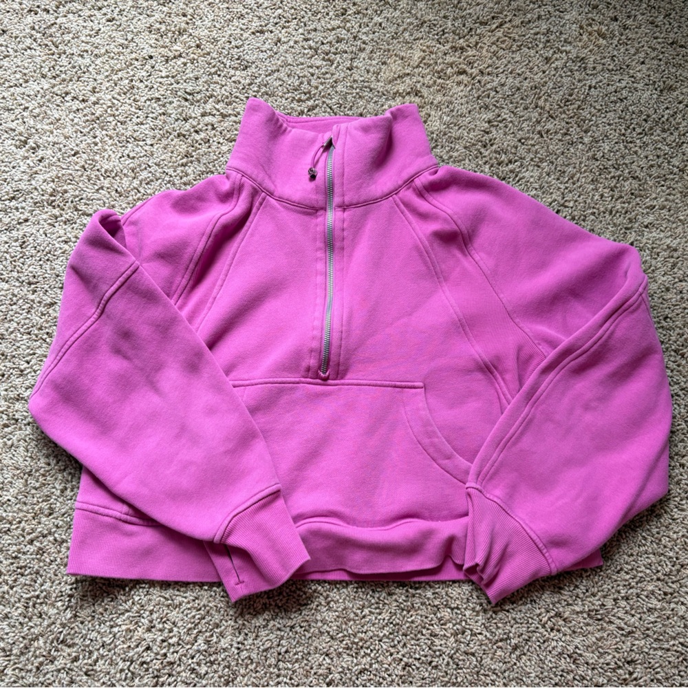 lululemon athletica Pink Half-Zip Cowl Sweater